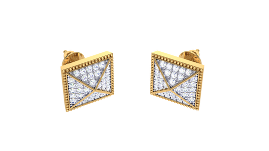 18K  yellow gold E-F VVS Lab Grown Diamond  beautiful  square TOPS